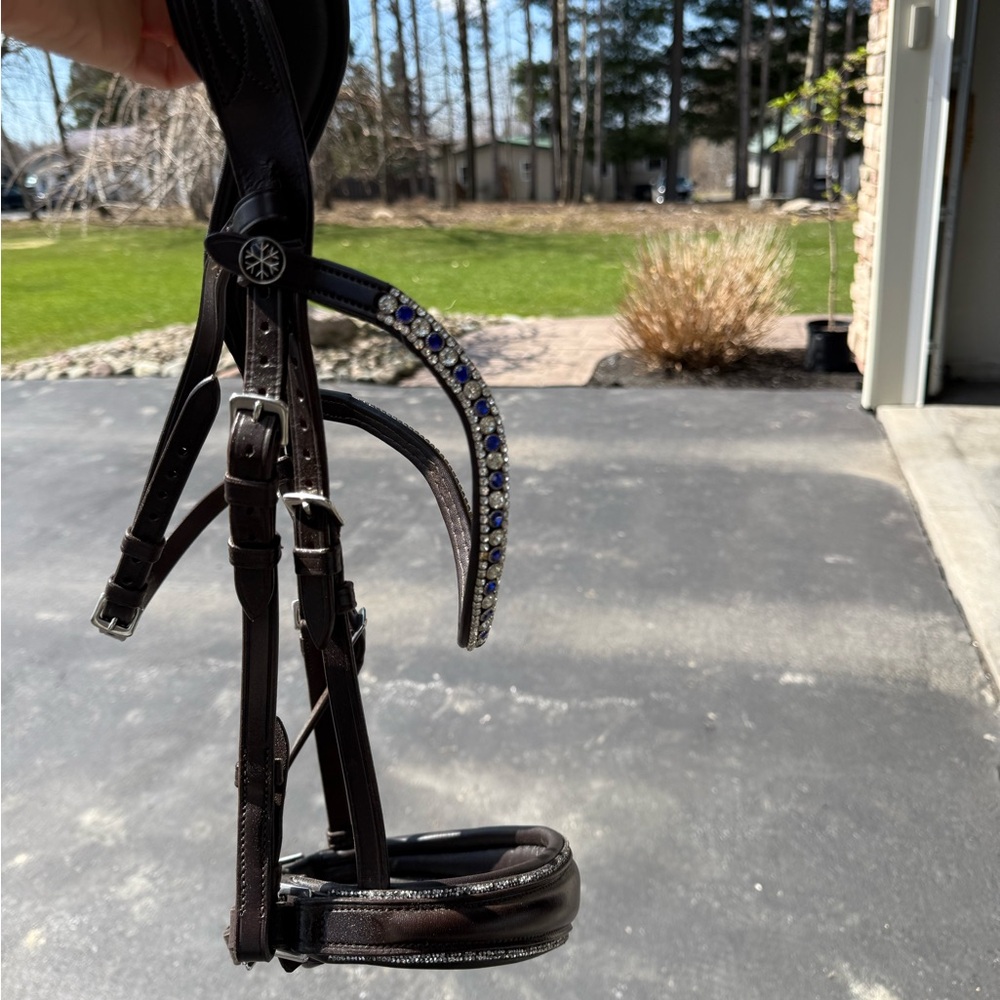 ICE Equestrian Brown Leather Cob size Bridle with matching Reins
